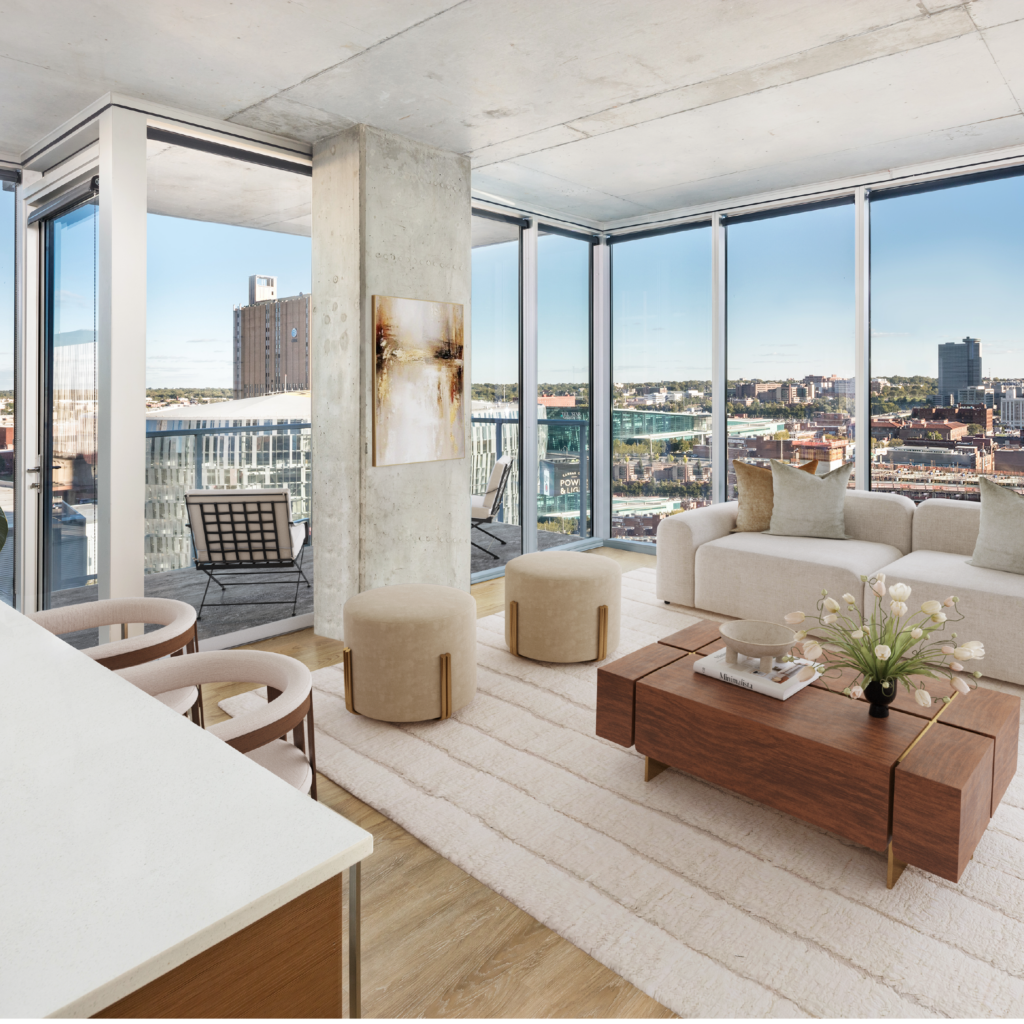 The interior of an apartment home at One Light Luxury Apartments.