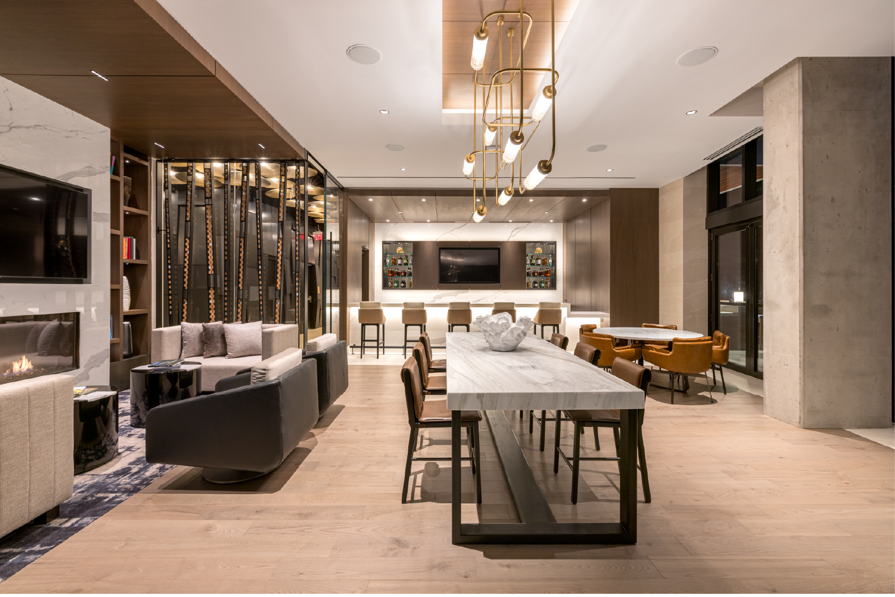 The exclusive resident bar at Three Light Luxury Apartments.